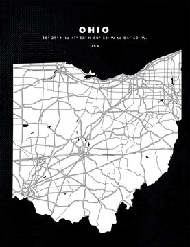 Ohio - USA map vector poster flyer	