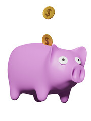 3d piggy bank. PNG