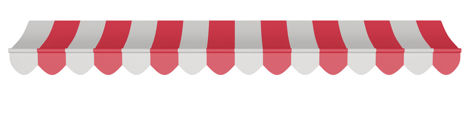 Striped sunshade for restaurants, stores, or markets. PNG roof - obrazy, fototapety, plakaty