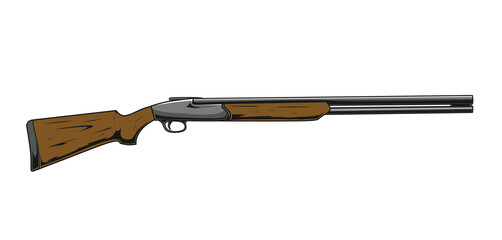 illustration of shotgun for hunting - obrazy, fototapety, plakaty