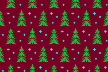 Obraz premium Repeating Christmas trees pattern. For Christmas wallpaper, background, cover design.