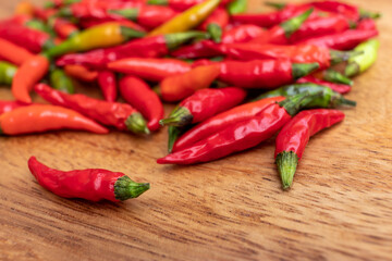 収穫したばかりのカラフルな唐辛子
