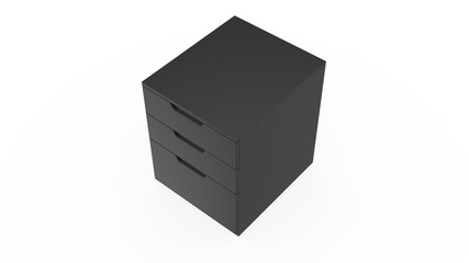 Mobile file Cabinet top view without shadow 3d render