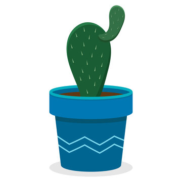 recommend clip art: Vector isolated cactus. Cute green cactus in a flower pot