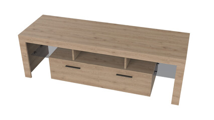 tv table top view without shadow 3d render