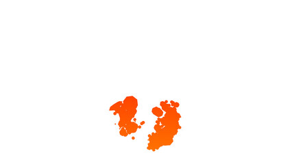 orange - red cartoon colour blots style font, period (full stop) and comma, isolated - object 3D illustration