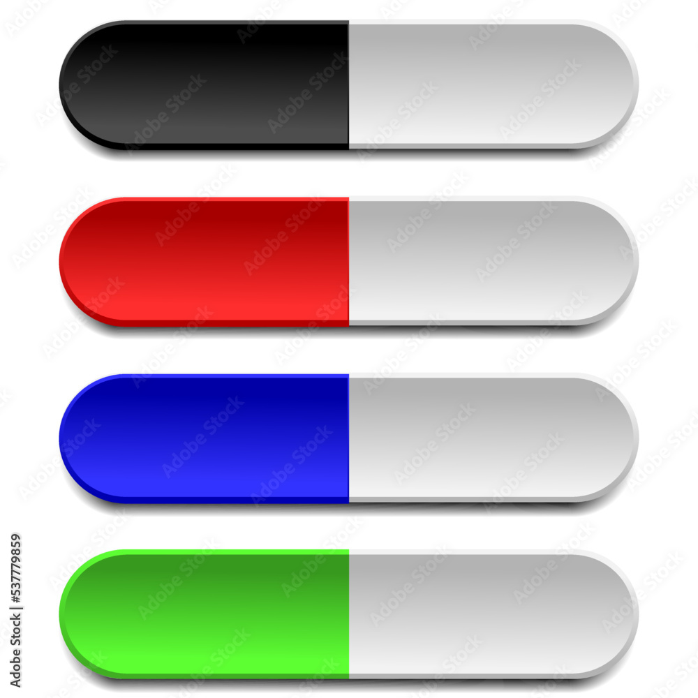 Poster horizontal power buttons. set of empty web buttons