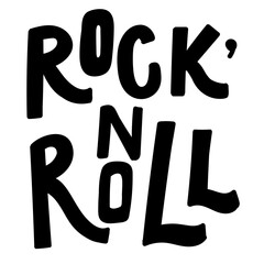Hand drawn kids lettering "rock'n roll" isolated on transparent backround