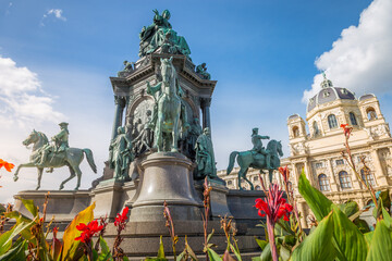 Maria Theresa square, Maria-Theresien-Platz, at springtime in Vienna, Austria