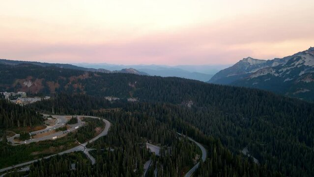 Panoramic View Of Fabulous Mount Rainier National Park In Washington State 