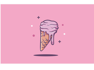  ice cream on a pink background vector image