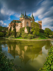 Fototapeta na wymiar Romantic fairy-tale Bojnice Castle is one of the most visited and most attractive castles in central Europe.