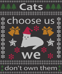 Cats lover ugly sweater design