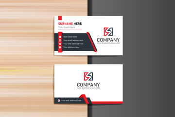 Professional red and black business card