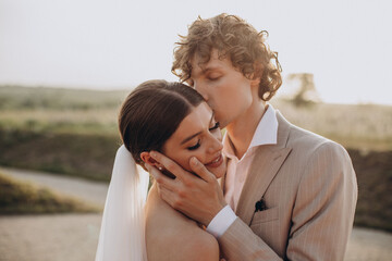 Young wedding couple on their wedding