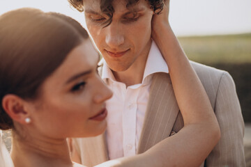 Young wedding couple on their wedding