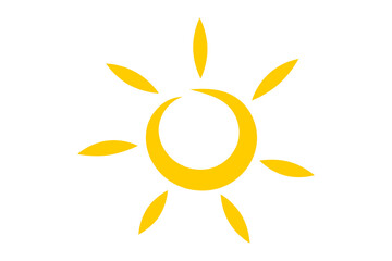 An icon of simple flat yellow sun. Good for any project.