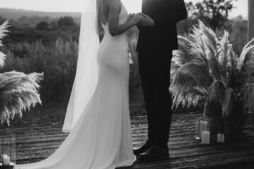 Bride and groom on their wedding ceremony