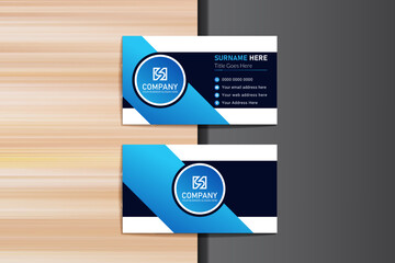 Blue gradient flat business card template