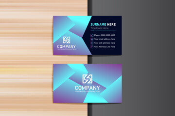 Blue and pink gradient creative business card set