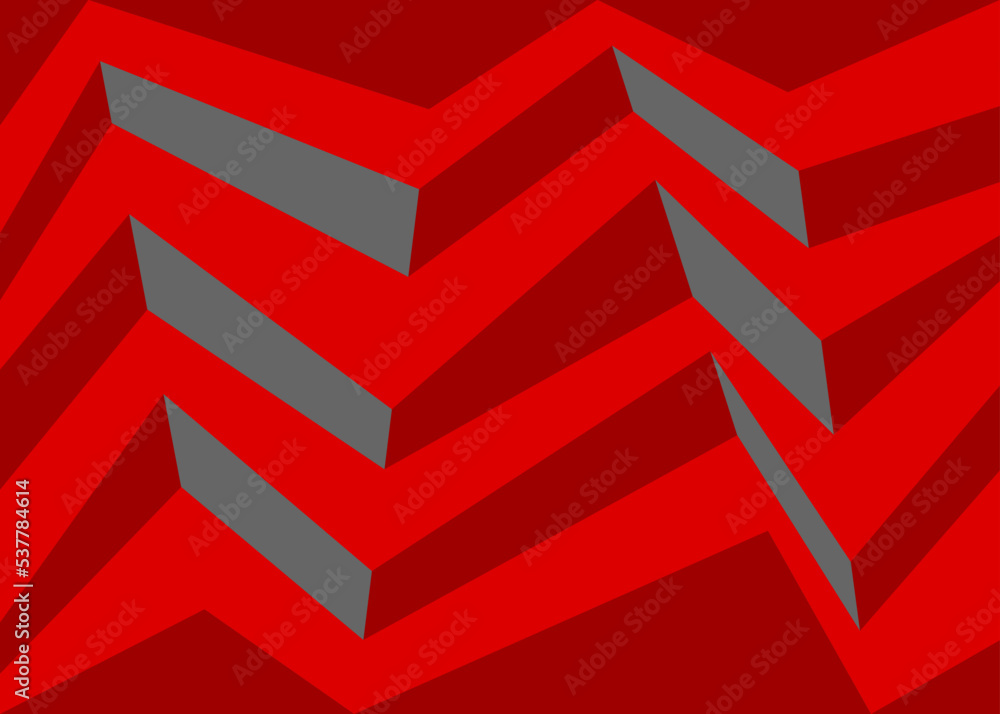Poster abstract wallpaper with 3d zigzag stripes pattern