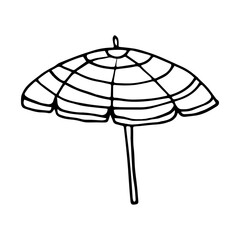 Parasol doodle style vector illustration isolated on white background