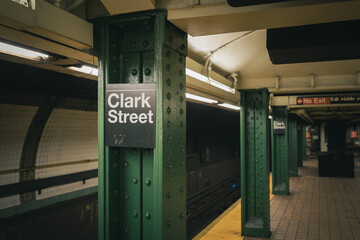 Clark Street Subway Station Sign, Brooklyn, New York