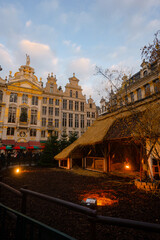 Grand place in Brussels , beautiful square during Chrismas evening in Brussels , Belgium : November 29 , 2019