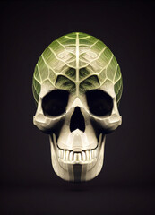 Obraz premium Nature themed skull 3d illustrated 