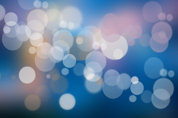 Fototapeta premium Abstract dark blue gradient pink white background texture with glitter defocused sparkle bokeh circles and glowing circular lights. Beautiful backdrop with bokeh light effect.