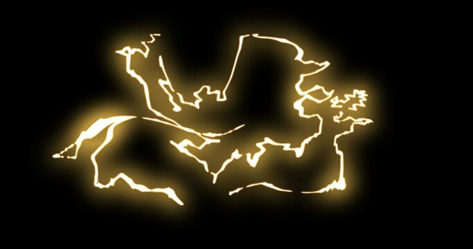 Line elements with glow effect. To customize colors use all non-linear editing tools. 