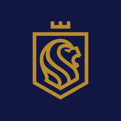 Lion Shield Crown Logo