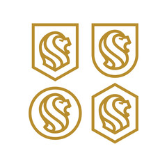Lion Shield Design Logo