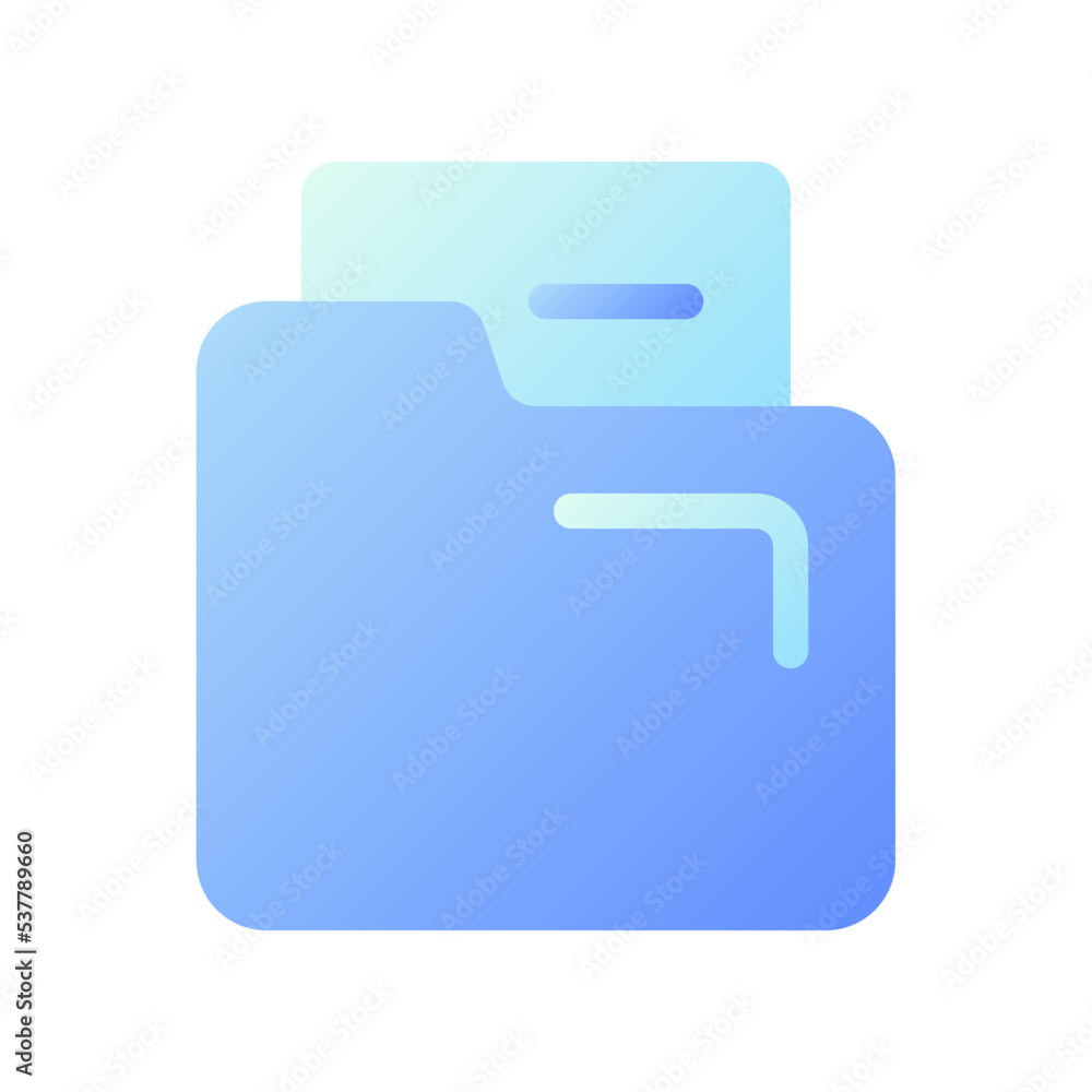 Poster document in folder pixel perfect flat gradient two-color ui icon. digitization of paperwork. simple 