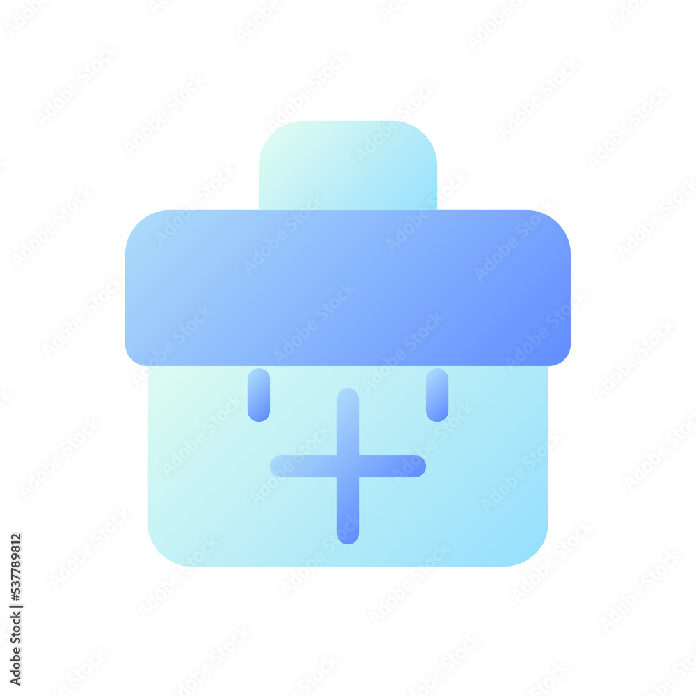 Poster briefcase with plus pixel perfect flat gradient two-color ui icon. business communication online. si