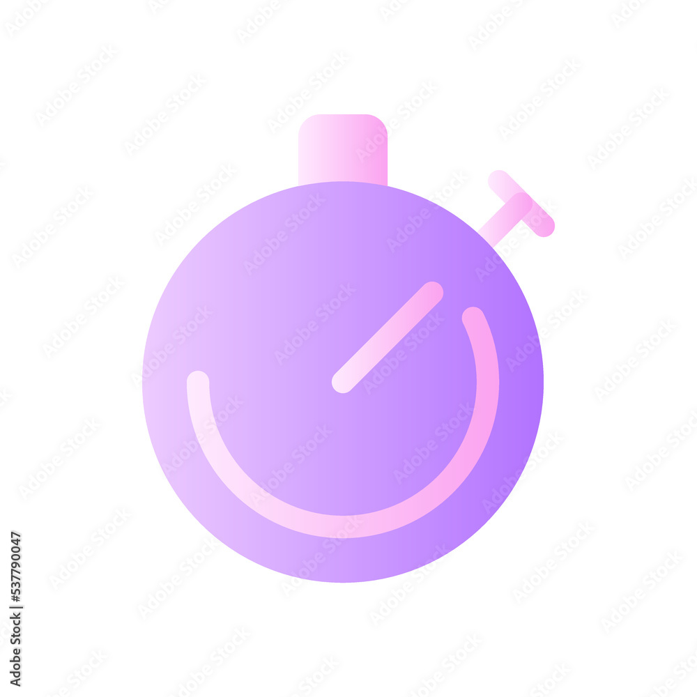 Poster stop watch flat gradient two-color ui icon. countdown tool. note time. sport competition. deadline. 