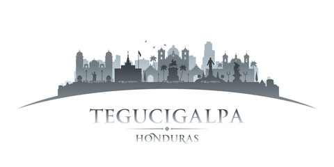 Naklejka premium Tegucigalpa Honduras city silhouette white background