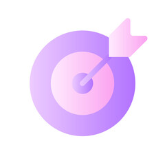 Target flat gradient two-color ui icon. Goal achievement. Sport competition. Entertaining game. Simple filled pictogram. GUI, UX design for mobile application. Vector isolated RGB illustration