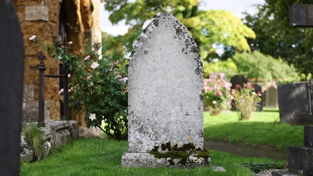 Gravestone in church cemetery