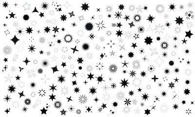 Pack étoiles noir fond blanc multiples