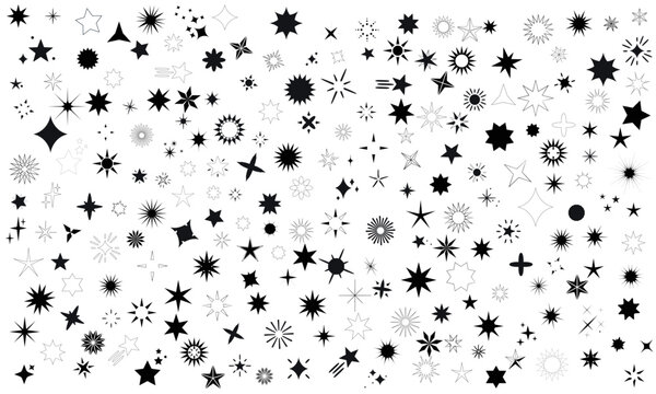 Pack &eacute;toiles noir fond blanc multiples