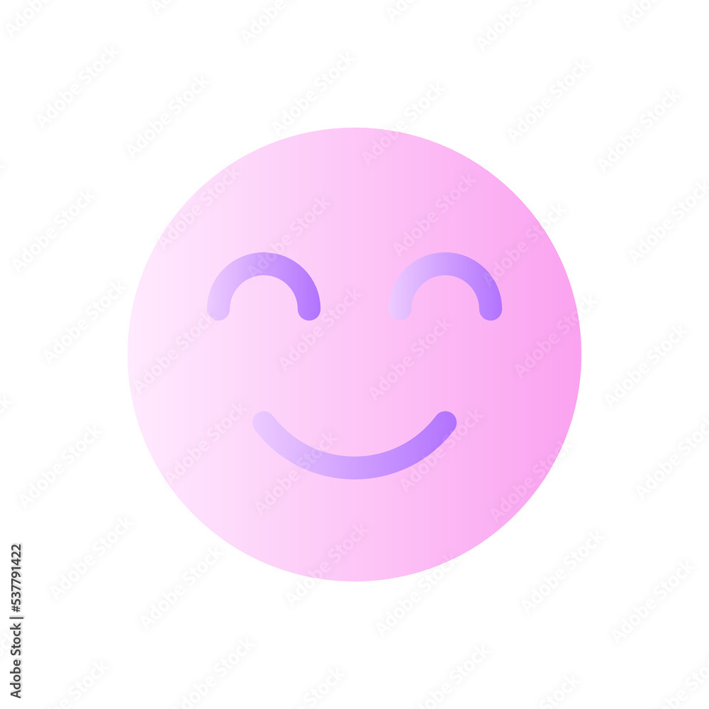 Aufkleber contented emoji flat gradient two-color ui icon. pleased and relaxed. optimistic mood. communication