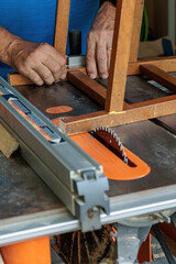 Woodworking in a workshop