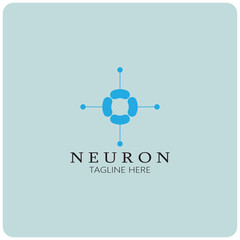 Neuron logo or nerve cell logo design,molecule logo illustration template icon with vector concept