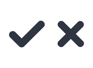 Black check and cross mark 