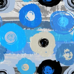 Foto op Plexiglas seamless background pattern, with circles, abstract flowers, paint strokes and splashes © Kirsten Hinte