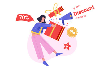 Discount 80% Off and Buy One Get One Free Offer Illustration