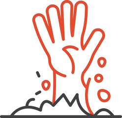 Ghost Hand Vector Icon which is suitable for commercial work and easily modify or edit it
