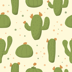 west green cactus cartoon seamless pattern vector background. cactus cartoon seamless pattern