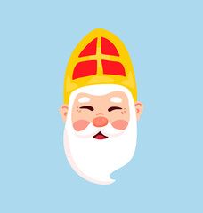 
Head of Saint Nicholas. Flat design.